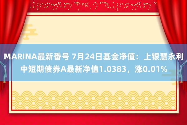 MARINA最新番号 7月24日基金净值：上银慧永利中短期债券A最新净值1.0383，涨0.01%