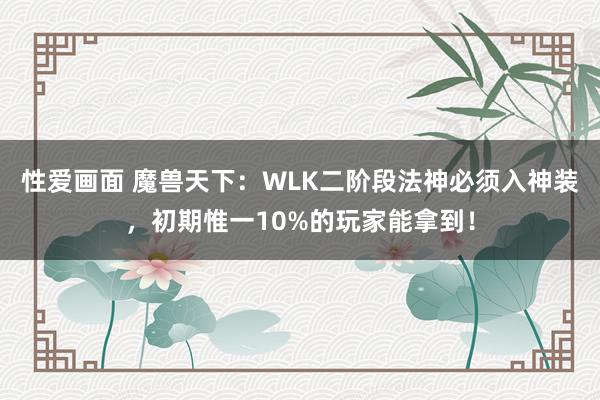 性爱画面 魔兽天下：WLK二阶段法神必须入神装，初期惟一10%的玩家能拿到！