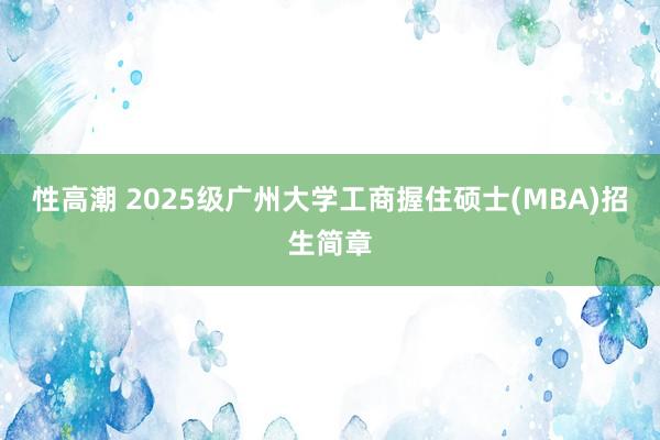 性高潮 2025级广州大学工商握住硕士(MBA)招生简章