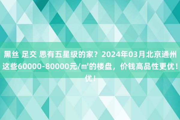 黑丝 足交 思有五星级的家？2024年03月北京通州这些60000-80000元/㎡的楼盘，价钱高品性更优！